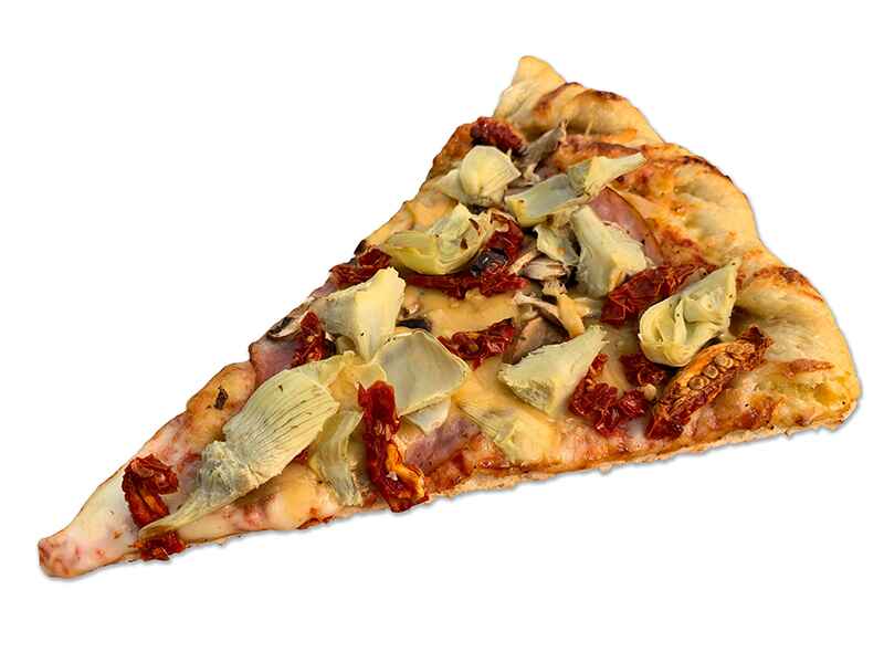 a meat pizza slice